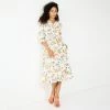 Petite Croft & Barrow® Three Quarter Sleeve Peasant Shirt Dress