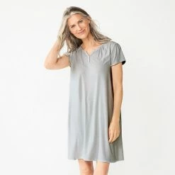 Women's Croft & Barrow® Short Sleeve Henley Short Sleeve Nightgown Purple Hearts -Croft & BarrowSales unnamed file 3669