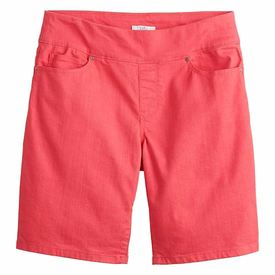 Women's Croft & Barrow® Comfortable Pull-On Jean Shorts Medium Wash - Image 2