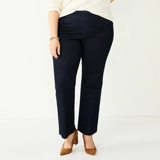 Plus Size Croft & Barrow® Effortless Stretch Bootcut Pants Plum - Image 5