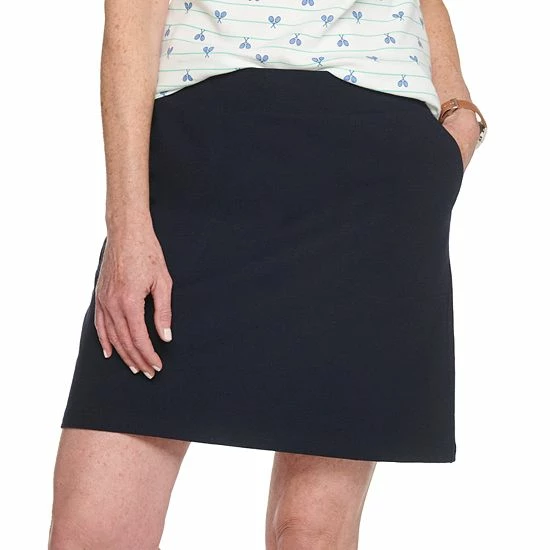 Petite Croft & Barrow® Easy Pull On Skort Blue Floral - Image 4