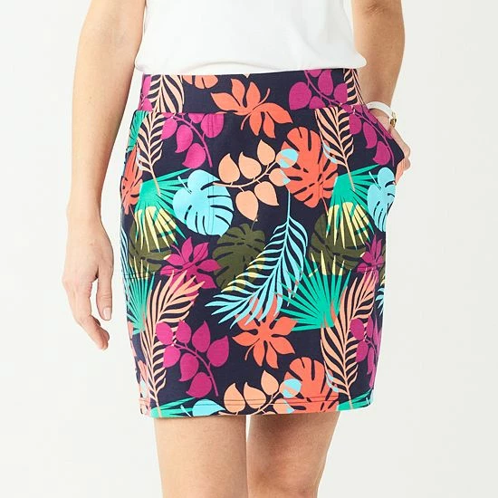 Petite Croft & Barrow® Easy Pull On Skort Blue Floral - Image 8
