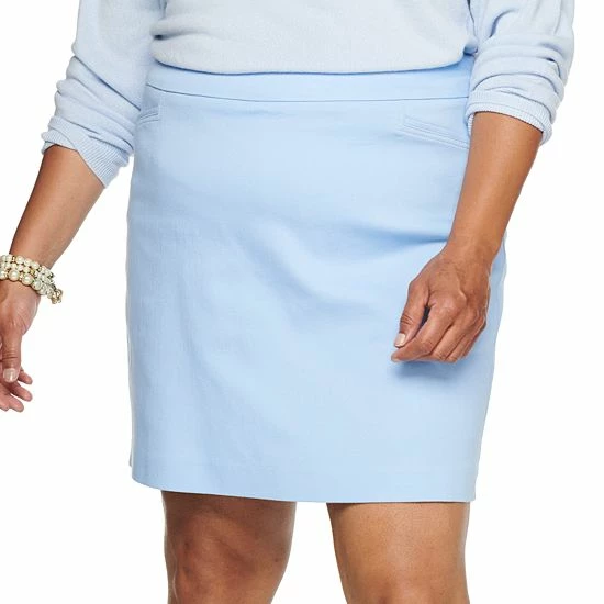 Plus Size Croft & Barrow® Effortless Stretch Skort Chambray Blue - Image 10
