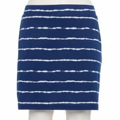 Plus Size Croft & Barrow® Easy Pull-On Skort Navy Stripe