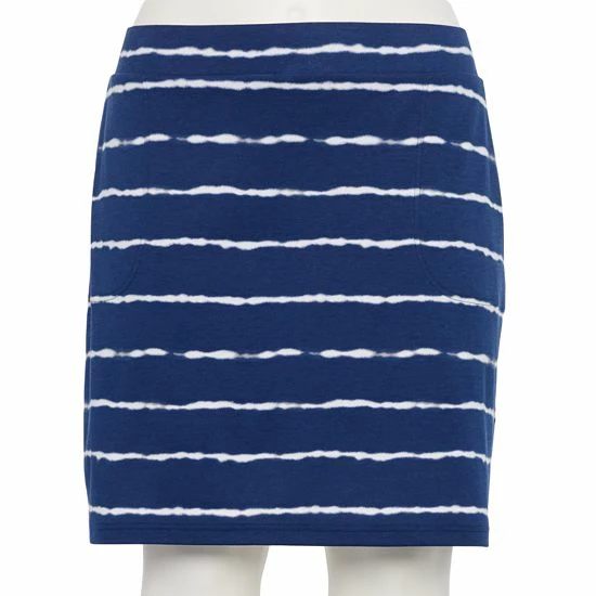 Plus Size Croft & Barrow® Easy Pull-On Skort Navy Stripe