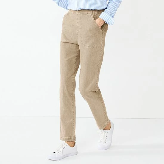 Petite Croft & Barrow® Classic Pull-On Jeans Black Twill