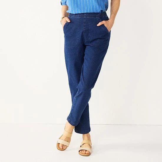 Petite Croft & Barrow® Classic Pull-On Jeans Black Twill - Image 3