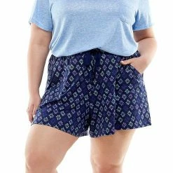 Plus Size Croft & Barrow® Whisperluxe Pajama Shorts Gray Dot