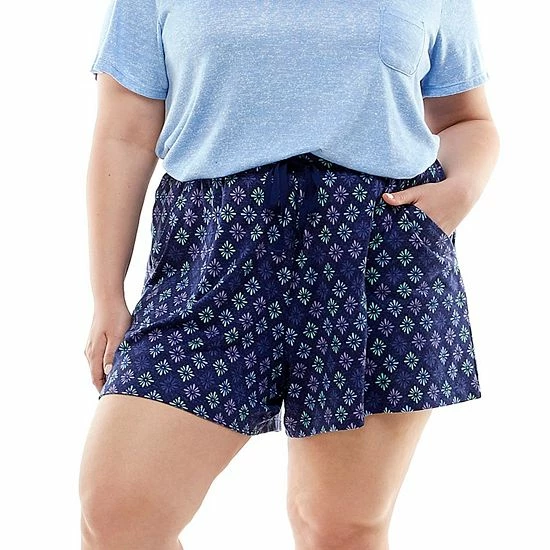 Plus Size Croft & Barrow® Whisperluxe Pajama Shorts Gray Dot