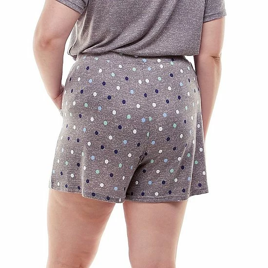 Plus Size Croft & Barrow® Whisperluxe Pajama Shorts Gray Dot - Image 2
