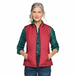 Women's Croft & Barrow® Woven Quilted Vest Teal