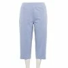 Plus Size Croft & Barrow® Easy Pull-On Knit Capri Pants Heather Blue