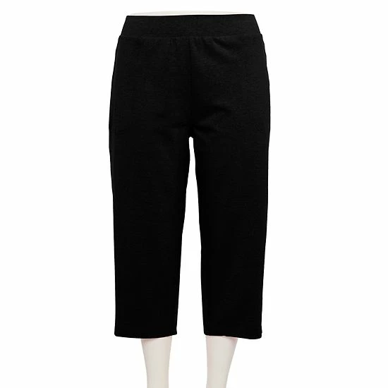 Plus Size Croft & Barrow® Easy Pull-On Knit Capri Pants Heather Blue - Image 3