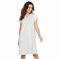 Women's Croft & Barrow® Short Sleeve Nightgown Gray Heather