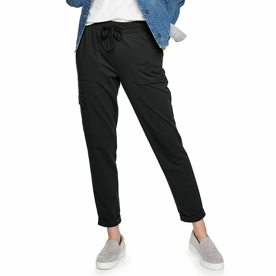 Petite Croft & Barrow® Easy Knit Utility Pants Forest Green - Image 2