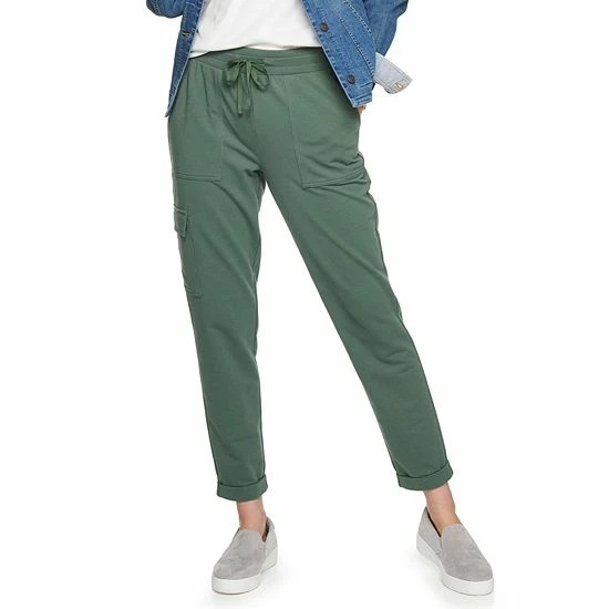 Petite Croft & Barrow® Easy Knit Utility Pants Forest Green - Image 3