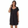 Petite Croft & Barrow® Cozy Short Sleeve Smocked Nightgown Pink Floral Paisley