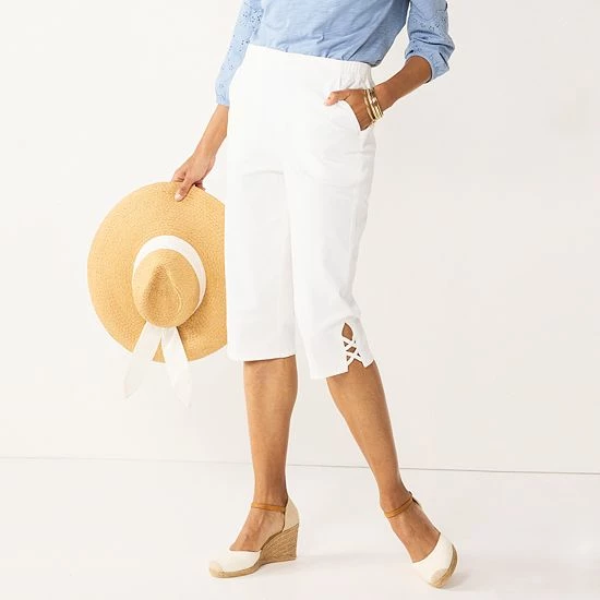 Women's Croft & Barrow® Embellished Hem Skimmer Jeans Rinse Wash - Image 3