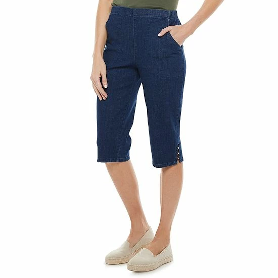 Women's Croft & Barrow® Embellished Hem Skimmer Jeans Rinse Wash - Image 7