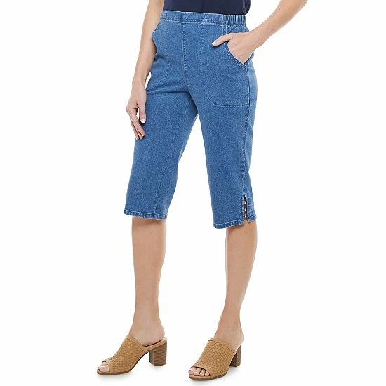 Women's Croft & Barrow® Embellished Hem Skimmer Jeans Rinse Wash - Image 8