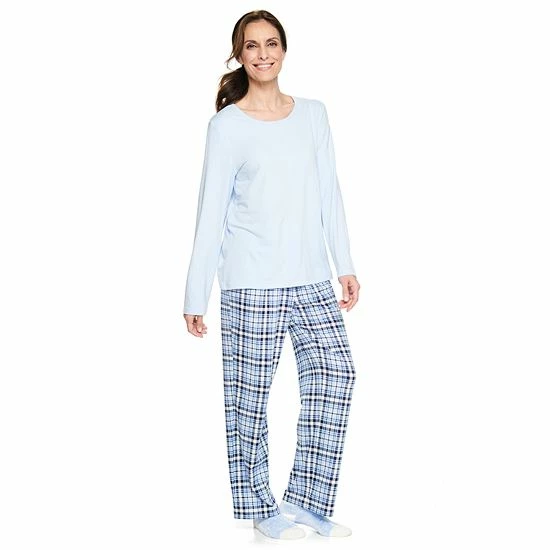 Petite Croft & Barrow® Long Sleeve Pajama Top & Pajama Pants Set Red Cardinal - Image 14
