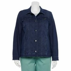 Plus Size Croft & Barrow® Denim Jacket Bright White