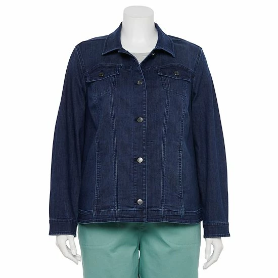 Plus Size Croft & Barrow® Denim Jacket Bright White