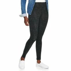 Petite Croft & Barrow® Easy Knit Leggings Animal