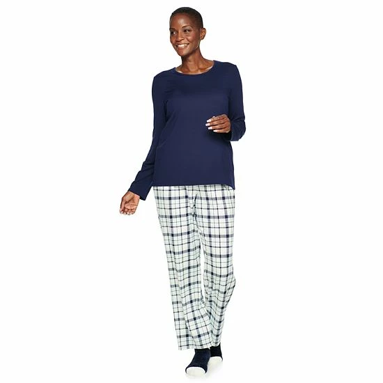 Women's Croft & Barrow® Long Sleeve Pajama Top & Pajama Pants Sleep Set Purple Floral - Image 15