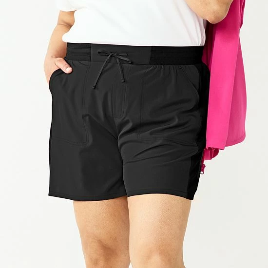 Plus Size Croft & Barrow® Classic Comfort Collection Drawstring Shorts Fuchsia - Image 4