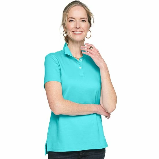 Petite Croft & Barrow® Essential Polo Shirt Blush - Image 3
