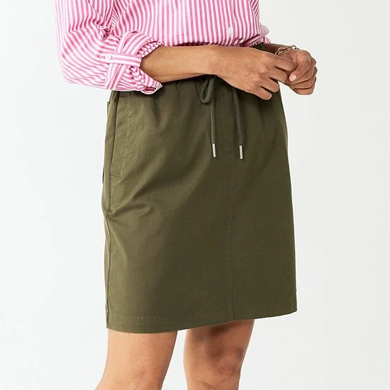 Petite Croft & Barrow® Utility Skirt Olive - Image 2