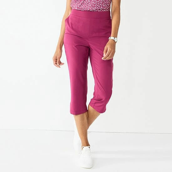 Petite Croft & Barrow® Classic Comfort Collection Capri Pants Fuchsia - Image 4