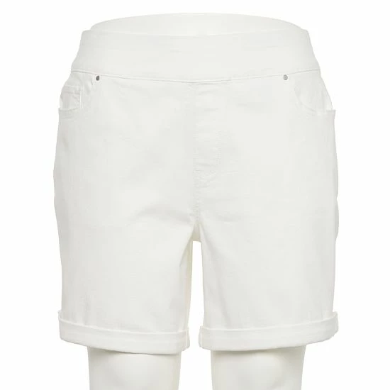 Plus Size Croft & Barrow® Pull-On Jean Shorts Black - Image 5