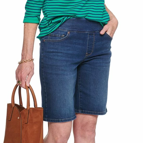 Petite Croft & Barrow® Comfortable Pull-On Jean Shorts White - Image 2