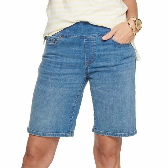 Petite Croft & Barrow® Comfortable Pull-On Jean Shorts White - Image 3