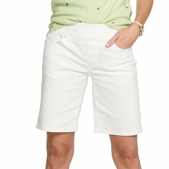 Petite Croft & Barrow® Comfortable Pull-On Jean Shorts White - Image 5