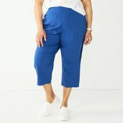 Plus Size Croft & Barrow® Classic Comfort Collection Capri Pants Blue