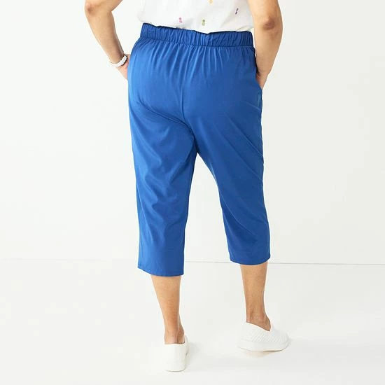 Plus Size Croft & Barrow® Classic Comfort Collection Capri Pants Blue - Image 2