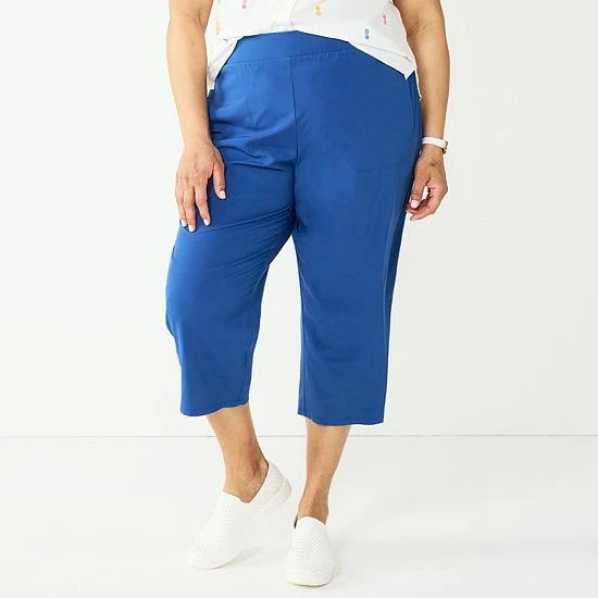 Plus Size Croft & Barrow® Classic Comfort Collection Capri Pants Blue - Image 3
