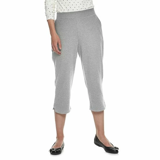 Petite Croft & Barrow® Easy Pull-On Knit Capri Pants Heather Gray - Image 6