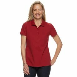 Women's Croft & Barrow® Essential Classic Pique Polo Shirt Red