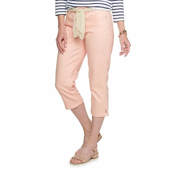 Petite Croft & Barrow® Denim Capri Pants Light Pink - Image 2