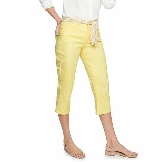 Petite Croft & Barrow® Denim Capri Pants Light Pink - Image 6