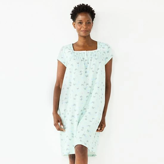 Women's Croft & Barrow® Short Sleeve Knit Nightgown Mint Butterfly Women's Croft & Barrow® Short Sleeve Knit Nightgown Mint Butterfly -Croft & BarrowSales unnamed file 4336