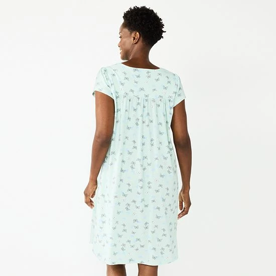 Women's Croft & Barrow® Short Sleeve Knit Nightgown Mint Butterfly Women's Croft & Barrow® Short Sleeve Knit Nightgown Mint Butterfly -Croft & BarrowSales unnamed file 4337