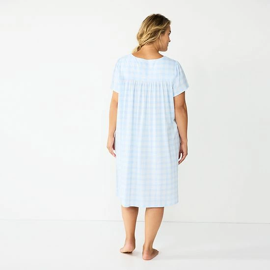 Plus Size Croft & Barrow® Short Sleeve Knit Nightgown Navy Shells - Image 2
