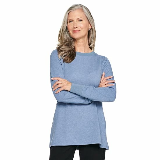 Women's Croft & Barrow® Athleisure Crewneck Sweatshirt Tunic Blue Dash Paisley - Image 5