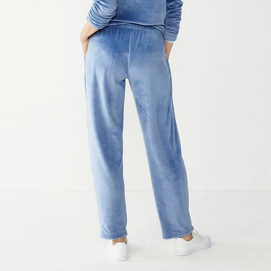 Women's Croft & Barrow® Velour Straight-Leg Pant Maroon - Image 2