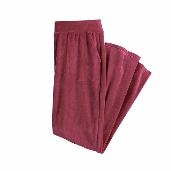 Women's Croft & Barrow® Velour Straight-Leg Pant Maroon - Image 3